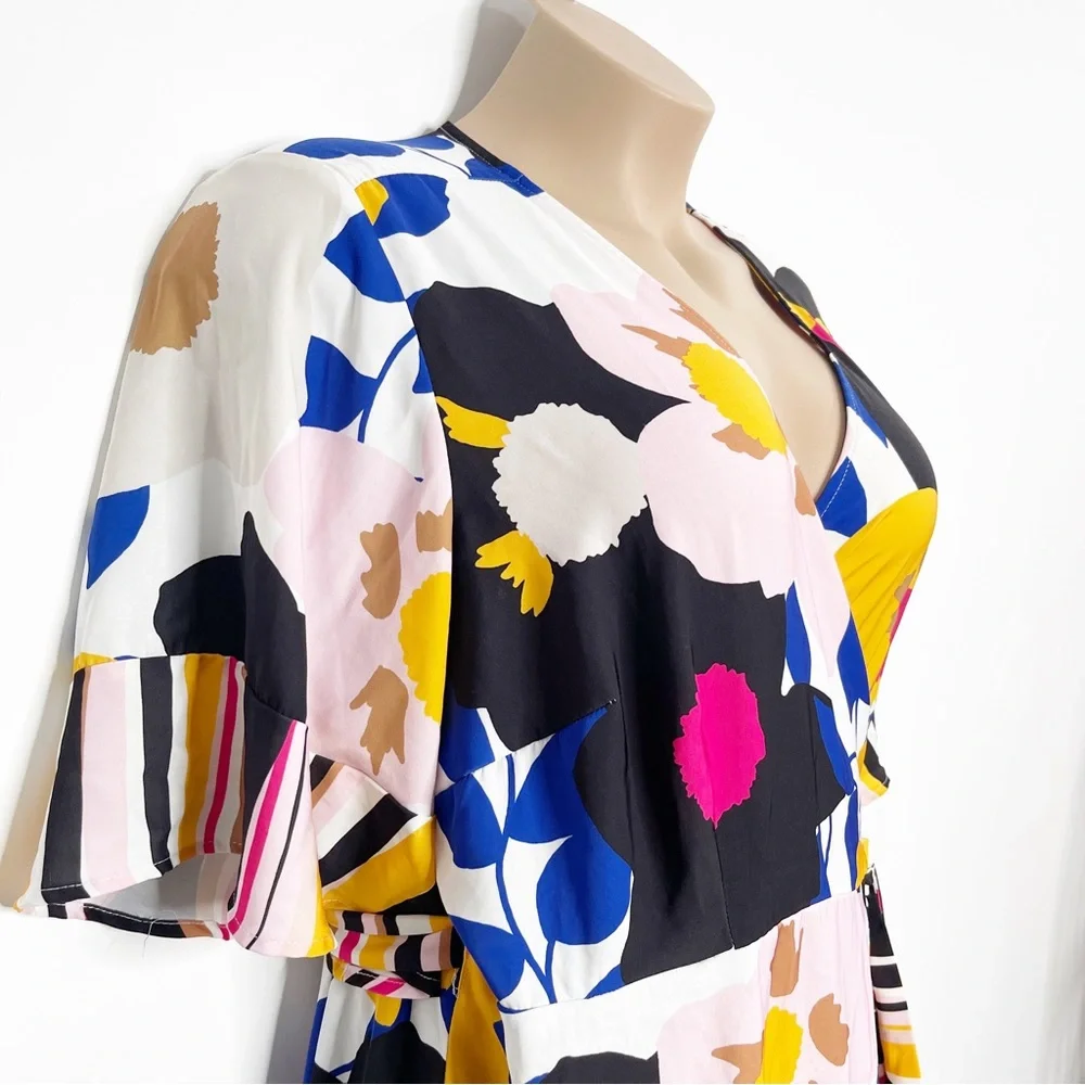 Eloquii Floral Wrap Dress Duster Plus Size 22 - Picture 2 of 13